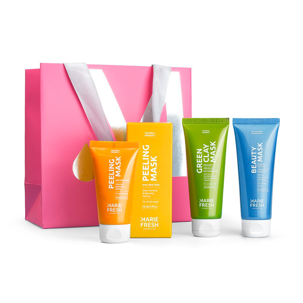 Подарунковий набір для обличчя Marie Fresh Cosmetics Perfect Skin (маска-пілінг, 50 мл + маска, 50 мл + бьюті-маска, 100 г)